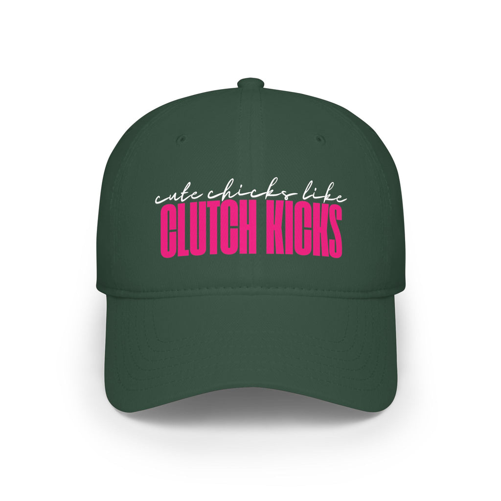 Cute Chicks like CLUTCH KICKS Cap | Baseball Hat with Pink Script