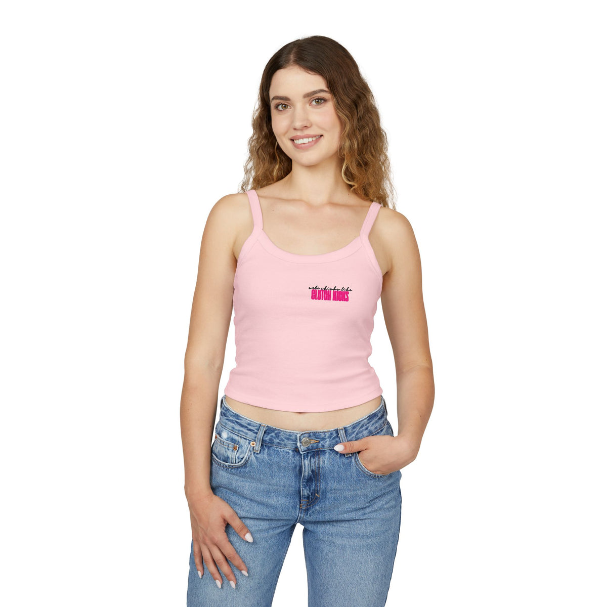 Cute Chicks Like Clutch Kicks Spaghetti Strap Tank Top