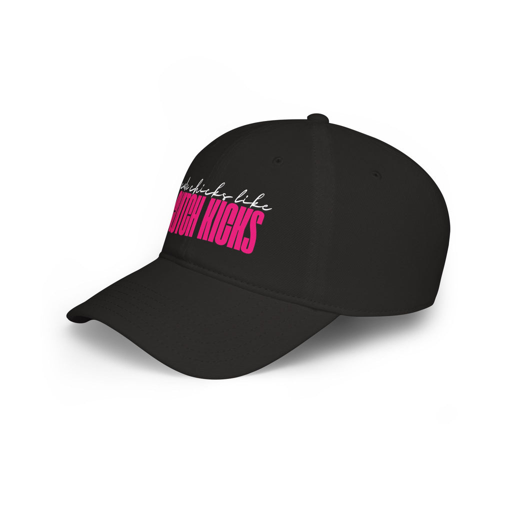 Cute Chicks like CLUTCH KICKS Cap | Baseball Hat with Pink Script