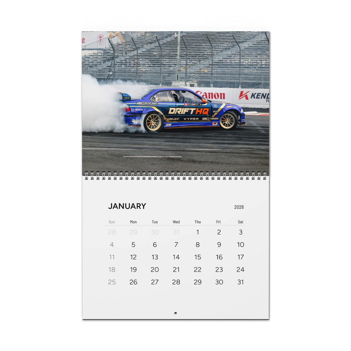 Drift Cars Wall Calendar | 2026 Racing Photography Calendar