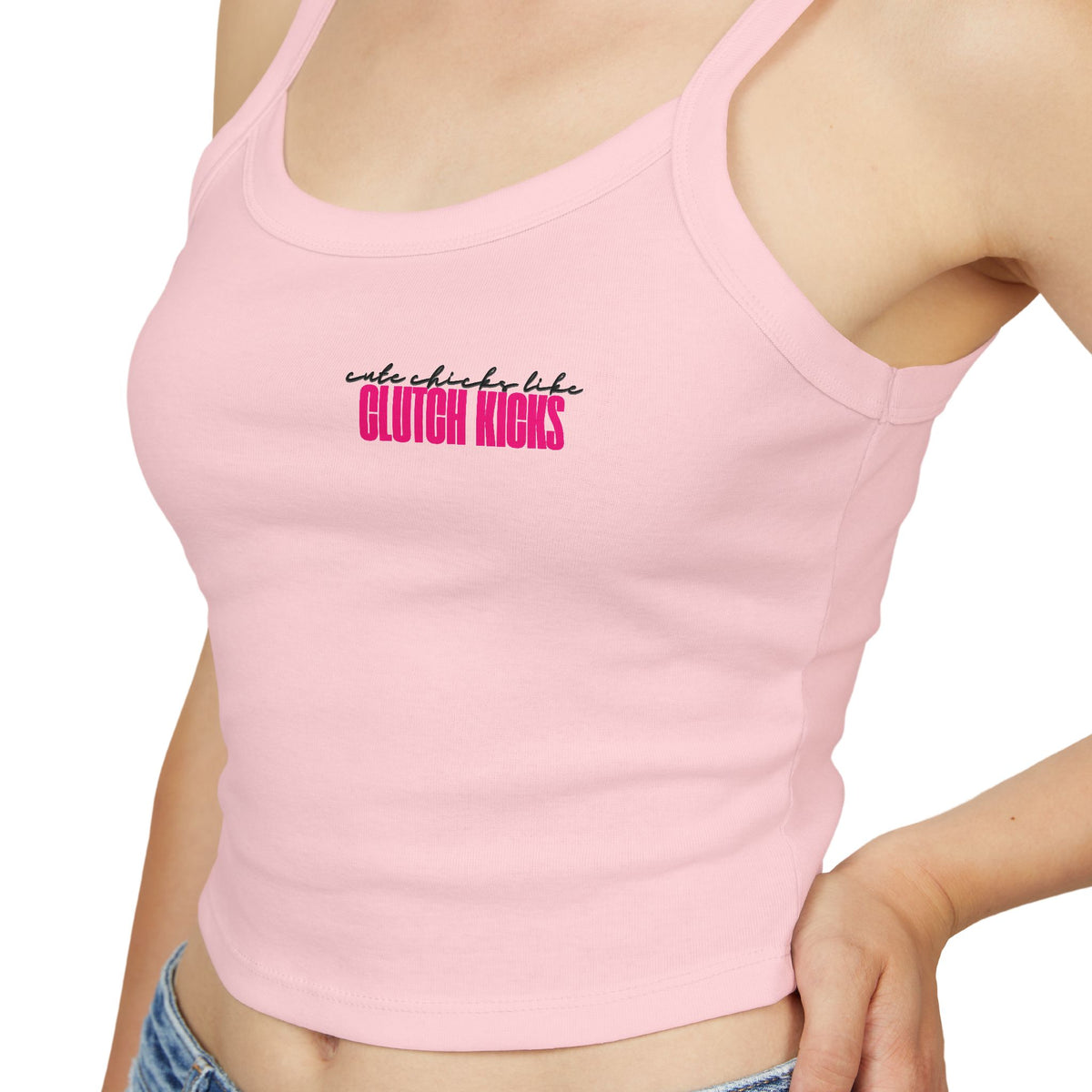 Cute Chicks Like Clutch Kicks Spaghetti Strap Tank Top