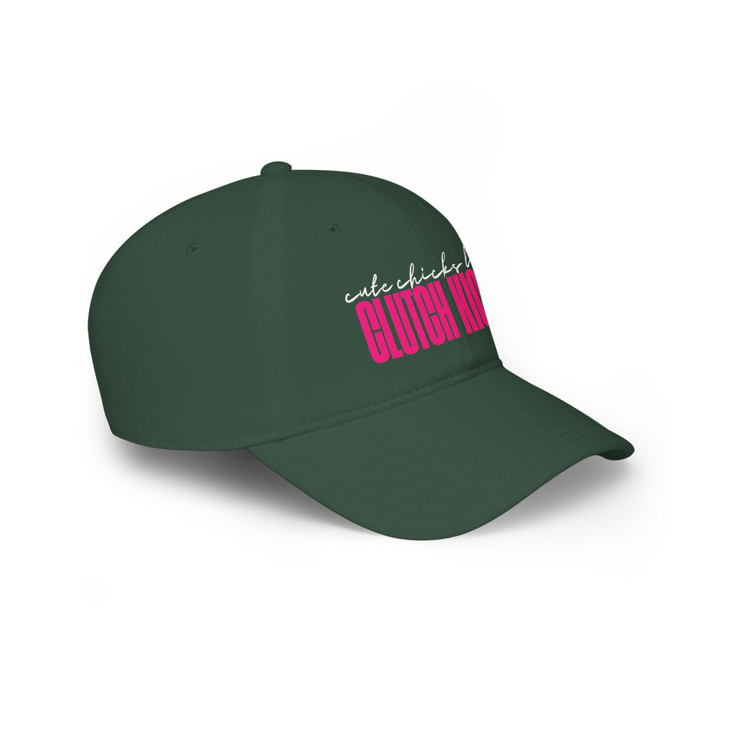 Cute Chicks like CLUTCH KICKS Cap | Baseball Hat with Pink Script