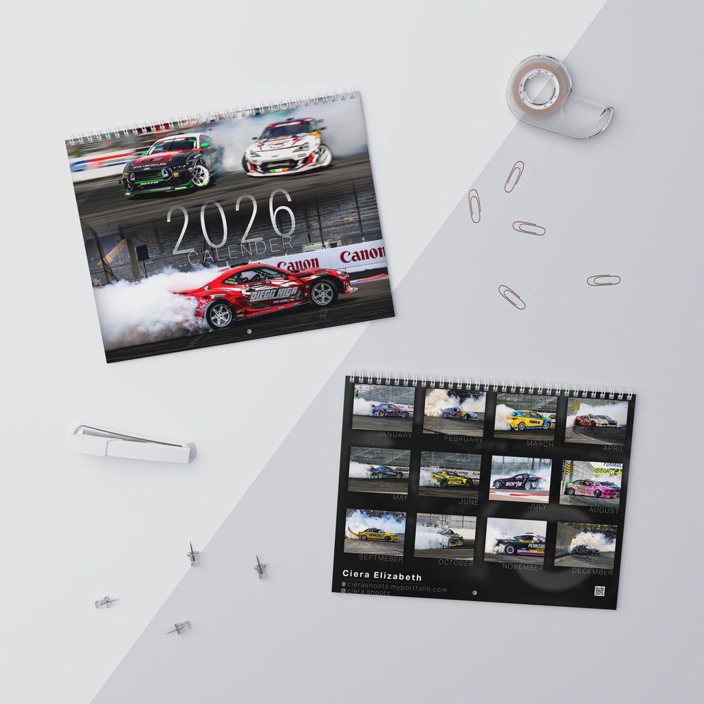 Drift Cars Wall Calendar | 2026 Racing Photography Calendar