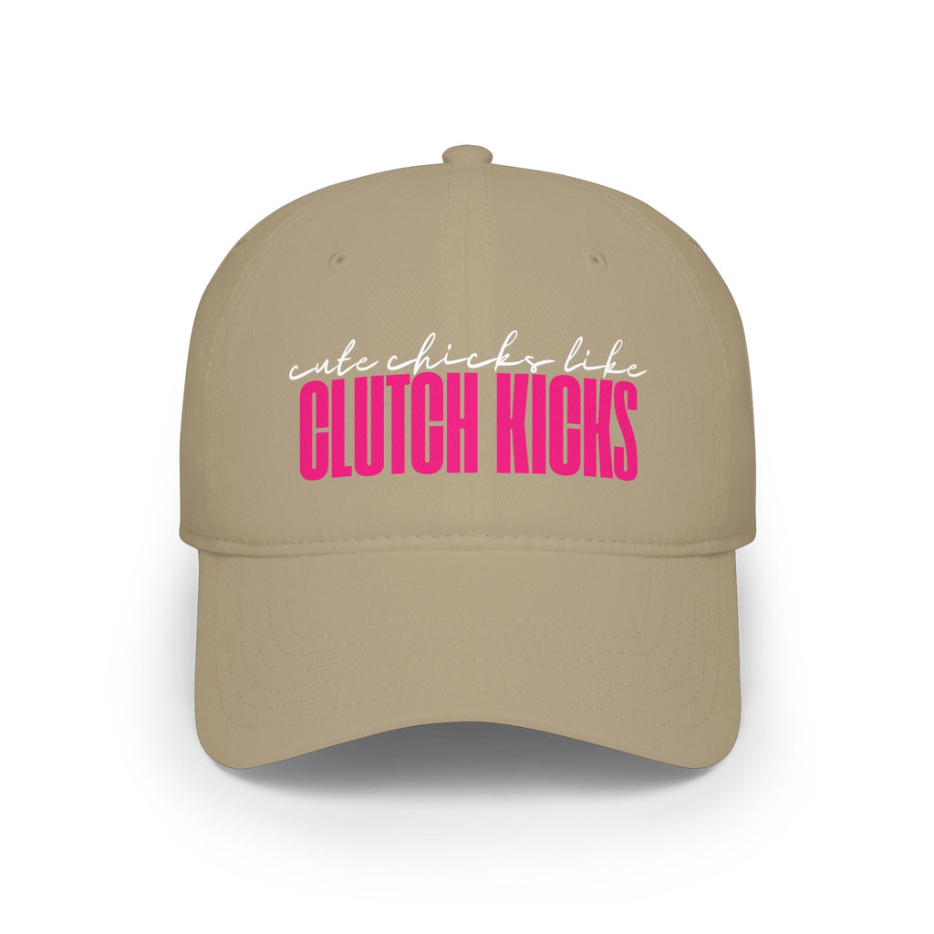 Cute Chicks like CLUTCH KICKS Cap | Baseball Hat with Pink Script