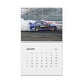 2026 drift car wall calendar featuring motorsport photography, tire smoke, and monthly car images. 