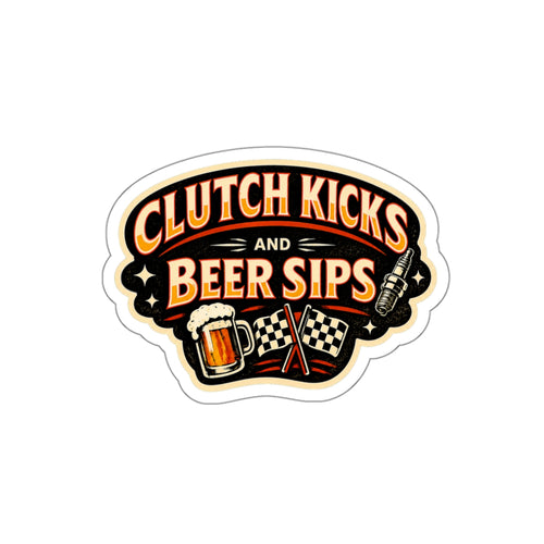 Clutch Kicks and Beer Sips Die-Cut Sticker
