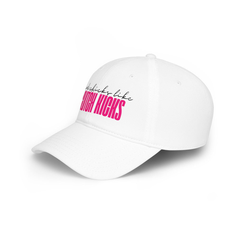 Cute Chicks like CLUTCH KICKS Cap | Baseball Hat with Pink Script