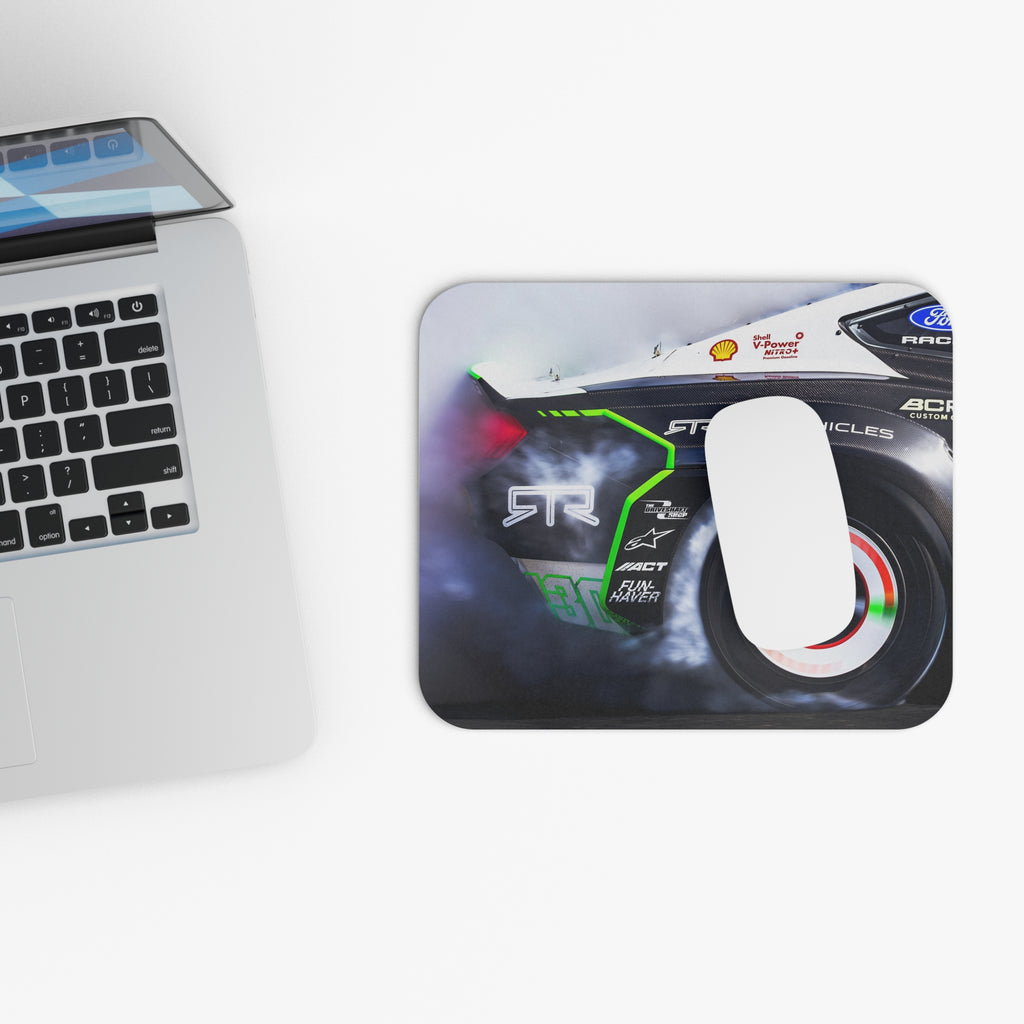 James Deane drift car mouse pad with high-action motorsport photography design