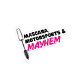 Mascara Motorsports and Mayhem kiss-cut sticker with drift-inspired car girl design