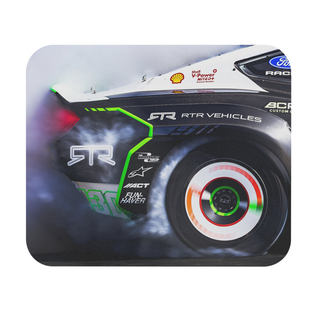 James Deane drift car mouse pad with high-action motorsport photography design